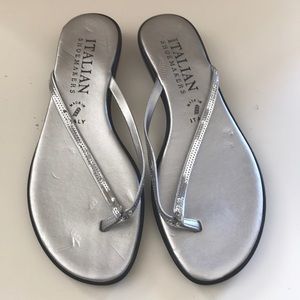 Silver Flip Flops